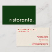 ristorante. visitekaartje (Voorkant / Achterkant)