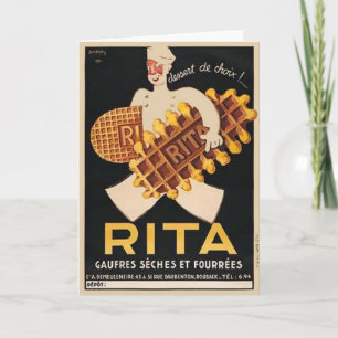 Rita Biscuits Vintage Advertentie Kaart