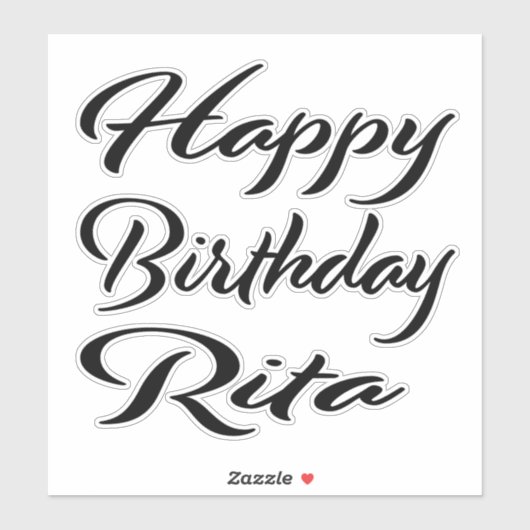 Rita Nom Prénom Anniversaire de Black Sticker (Feuille)