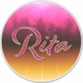 Rita Prénom Golden Pink Autocollants (Devant)