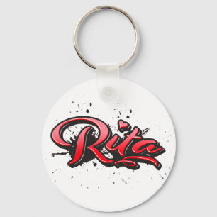 Rita red Heart Graffiti Schlüsselanhänger Sleutelhanger