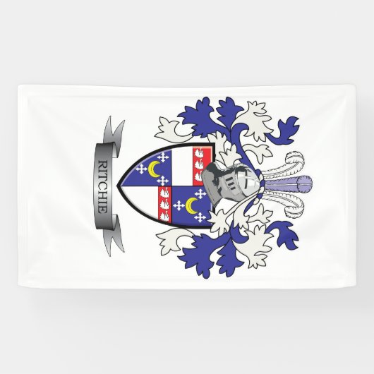 Ritchie Family Crest Coat of Arms Spandoek (Horizontaal)