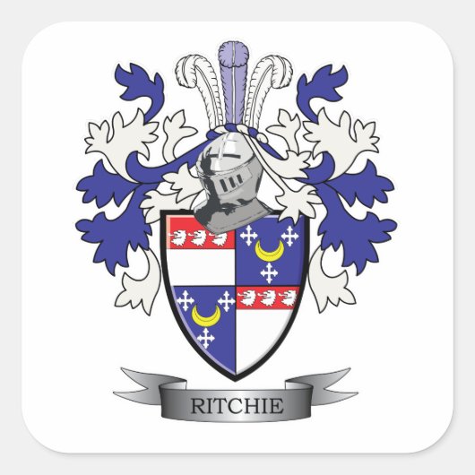 Ritchie Family Crest Coat. Vierkante Sticker (Voorkant)