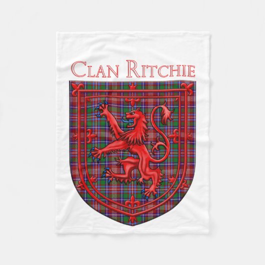 Ritchie Tartan Scottish Plaid Lion Rampant Fleece Deken (Voorkant)