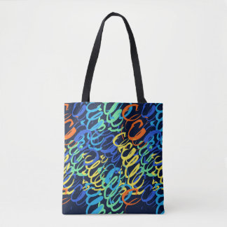 Ritme & Kleur" Handgeschilderd Abstract Draagtas