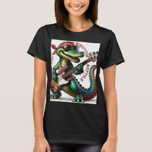 Ritme reptiel alligator gitarist vrouw biologisch  t-shirt