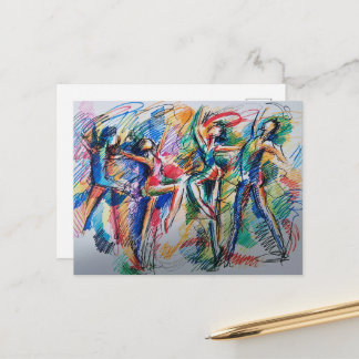 Ritme van Beweging Abstracte Dansers Ansichtkaart Briefkaart