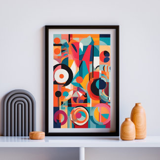 Ritmes in beweging: Abstracte geometrie Poster