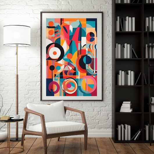 Ritmes in beweging: Abstracte geometrie Poster
