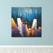 "Ritmes van de Urban Skyline" 🎨🌆 Canvas Afdruk (Insitu (Houten vloer))