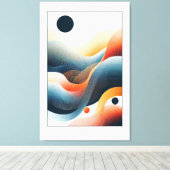 Ritmische contouren canvas afdruk (Insitu (Houten vloer))