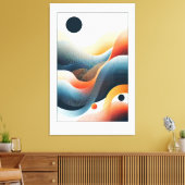 Ritmische contouren canvas afdruk (Insitu (Woonkamer))