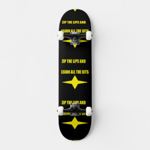 Rits de lippen zwart geel ontwerp skateboard