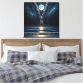 Rits die het maanlicht uitpakt canvas afdruk (Insitu (Slaapkamer))