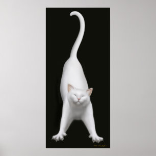 Ritterende White Cat Print