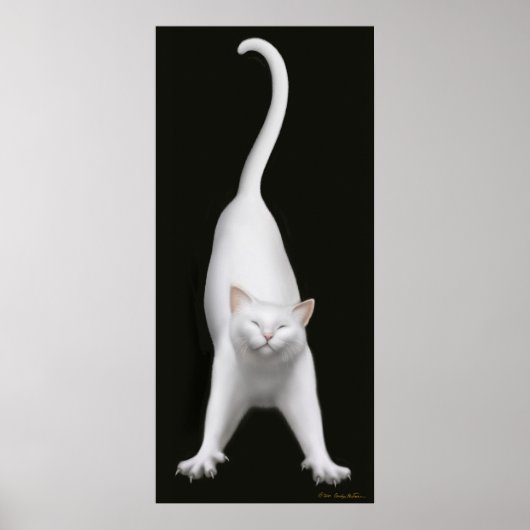 Ritterende White Cat Print (Voorkant)