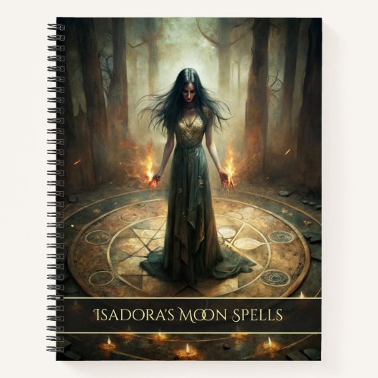 Ritual Circle - Dark Witch Aangepaste Spell Journa Notitieboek (Voorkant)