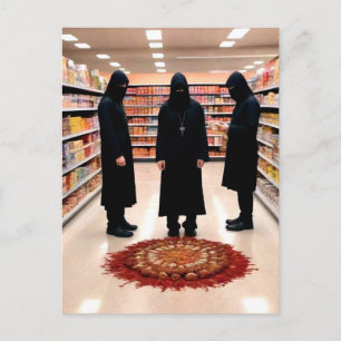 Rituel Occulte Étrange sur Carte Postale de Superm