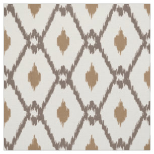 Ritvormig patroon met neutraal bruin beige ikat stof