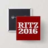 Ritz - Glenda Ritz 2016 Vierkante Button 5,1 Cm (Voorkant /achterkant)