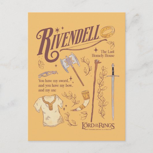 RIVENDELL™ Watercolor Collage Grafisch Briefkaart (Voorkant)