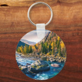 River and Mountains Photo Party Dank u wel Sleutelhanger (Achterkant)