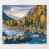 River and Mountains Schilderachtig foto Bier Etiket (Enkel label)