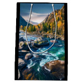 River and Mountains Schilderachtig foto Medium Cadeauzakje (Achterkant)