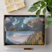 River and Mountains Schilderachtig foto Tissuepapier (Geschenk)