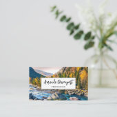 River and Mountains Schilderachtig foto Visitekaartje (Staand voorkant)