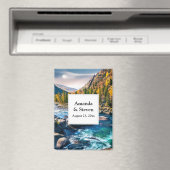 River and Mountains Schilderachtig Wedding Save th Magneet (Insitu (Vaatwasser))