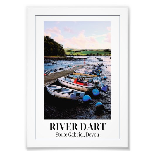 River Dart, Stoke Gabriel, Devon Foto Afdruk (Voorkant)