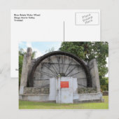 River Estate Water Wheel, Carte postale Trinidad (Devant / Derrière)