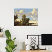 River Ferry - Salomon van Ruysdael Poster d'art (Bureau à domicile)