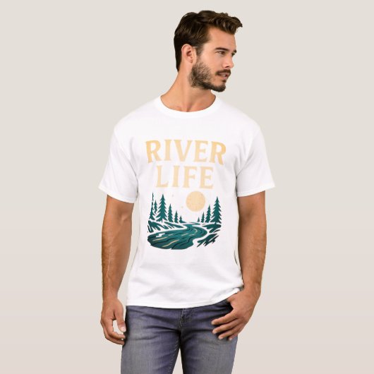 River is het T-shirt van Life Mannen (Voorkant volledig)