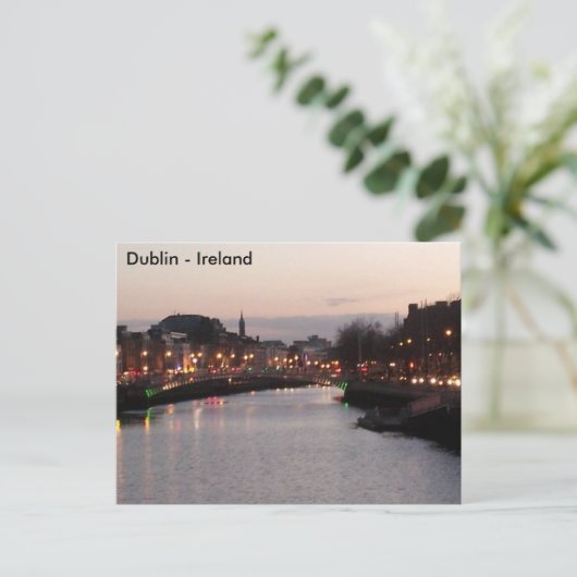 River Liffey nuit, Dublin City, Irlande Carte post (Debout devant)