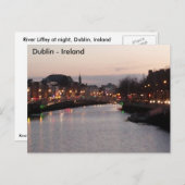 River Liffey nuit, Dublin City, Irlande Carte post (Devant / Derrière)