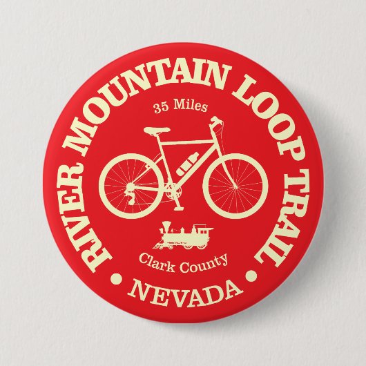 River Mountain Loop Trail (fietsen) Ronde Button 7,6 Cm (Voorkant)