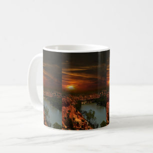 River Murray Australia Sunset, Café Mug