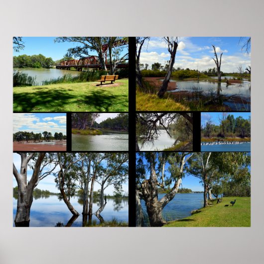 River Murray Australië fotocollage, Poster (Voorkant)