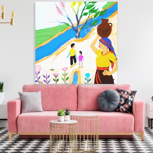 River of Roots: het leven in bloei Canvas Afdruk (Insitu (Woonkamer))