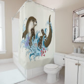 River Otter Water Schattige Douchegordijn (In situ)