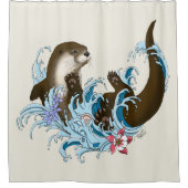River Otter Water Schattige Douchegordijn (Voorkant)