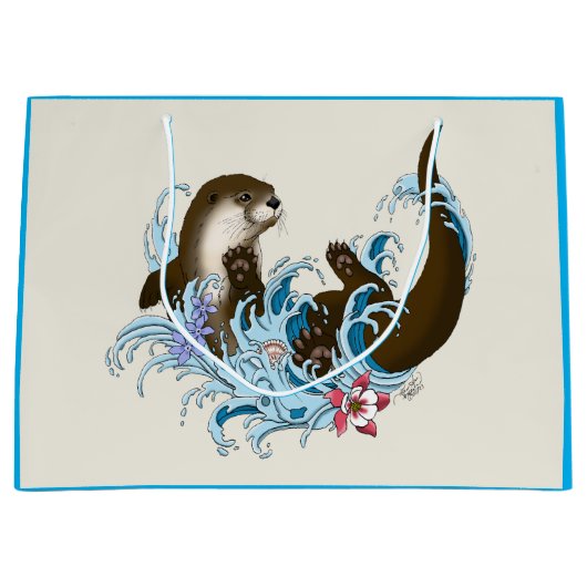 River Otter Water Schattige Groot Cadeauzakje (Voorkant)