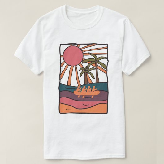 River Rafting illustratie T-shirt (Design voorkant)