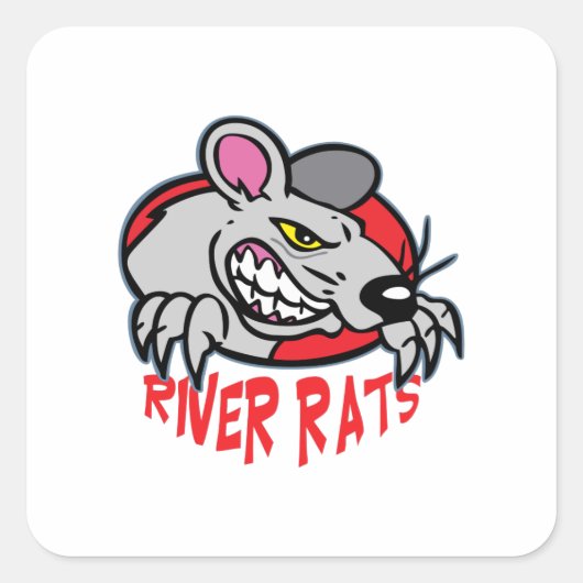 RIVER RATS VIERKANTE STICKER (Voorkant)