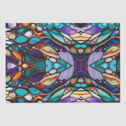 River Rock Pebbles Glas in lood Look Tissuepapier (Voorkant)