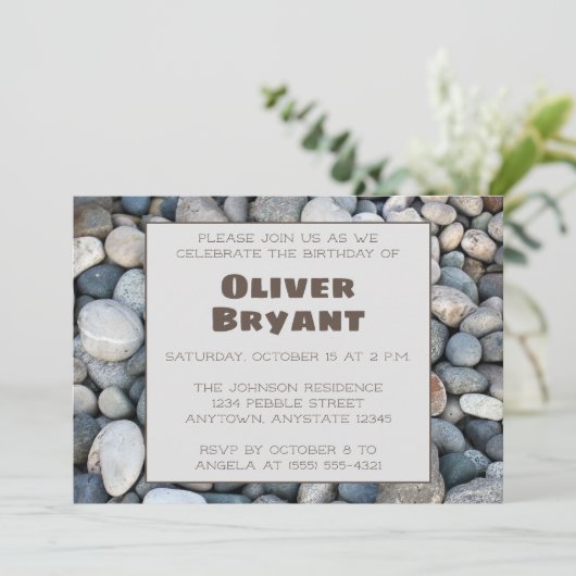River Rocks Invitation de fête d'anniversaire (Debout devant)