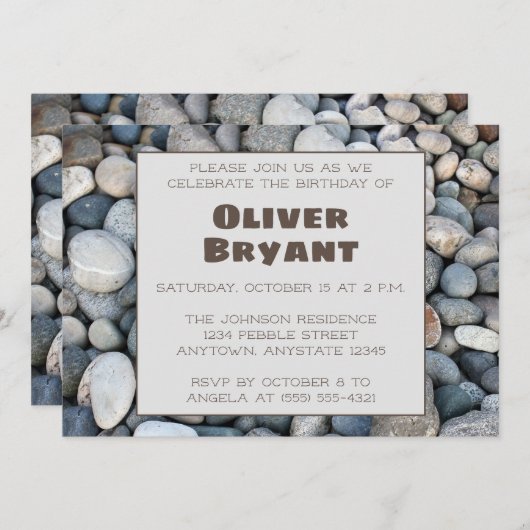 River Rocks Invitation de fête d'anniversaire (Devant / Derrière)