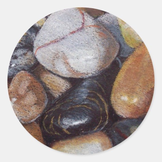 RIVER STONES ARTWORK RONDE STICKER (Voorkant)